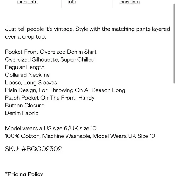 Nasty Gal — Pocket Front Oversized Denim Shirt - Picture 10 of 10